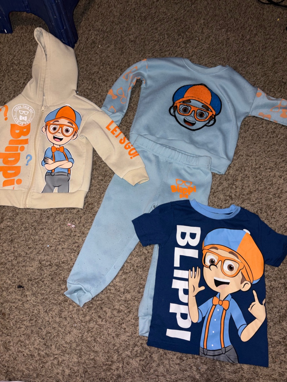 Blippi Kids Sweatshirt & Hoodie Bundle - Blue & Cream